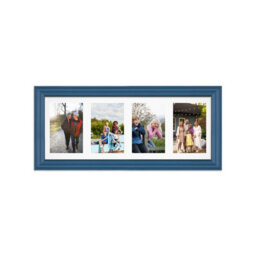 AK Frames 50X20Cm Navy Blue Classic Multi Photo Frame With White Mount - Holds 4 Apertures (4X) 6X4 Photos - thumbnail 1