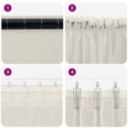 Berkfield Curtains With Curtains 2 Pcs Cream Polyester - thumbnail 6