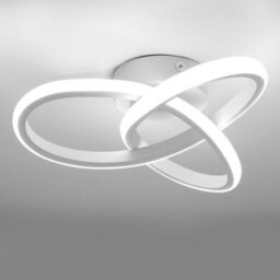 Led Ceiling Light 24W Mobius Strip Acrylic Silver Cool White