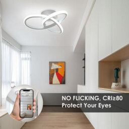 Led Ceiling Light 24W Mobius Strip Acrylic Silver Cool White - thumbnail 5