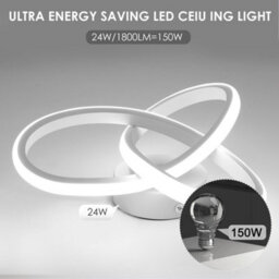 Led Ceiling Light 24W Mobius Strip Acrylic Silver Cool White - thumbnail 3