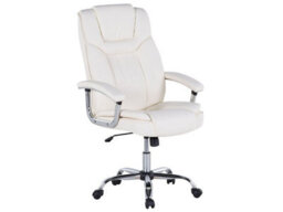 Beliani Executive Chair Advance Faux Leather Light Beige - thumbnail 2