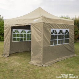Loops Side Walls Door & Windows For 2X2M Pop-Up Gazebo - Beige - Garden Party Tent - thumbnail 5