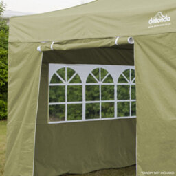 Loops Side Walls Door & Windows For 2X2M Pop-Up Gazebo - Beige - Garden Party Tent - thumbnail 7