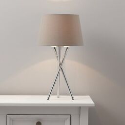GoodHome Gooban Chrome Effect Floor & Table Lamp - thumbnail 2