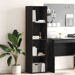 Berkfield Modern Bookcase Black Oak 40 X 30 X 152 Cm Engineered Wood - thumbnail 2