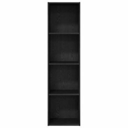 Berkfield Modern Bookcase Black Oak 40 X 30 X 152 Cm Engineered Wood - thumbnail 5
