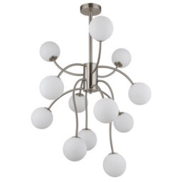 Luminosa Lighting Luminosa Riha Multi Arm Pendant Ceiling Light Matt Nickel 12X G9 Led 3000K - thumbnail 3