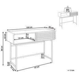 Wyld And Coco Console Table White Finish 104 X 40 Cm With Rustic Slatted Sliding Door And Black Metal Legs - thumbnail 4