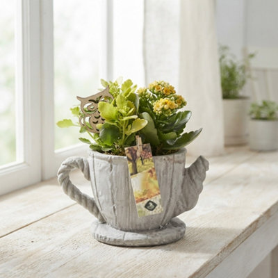 Decorative Cement Teapot Arrangement - 18Cm - image 1