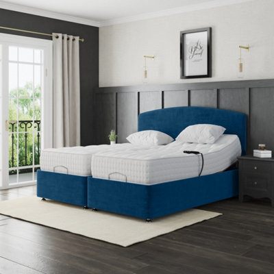 Lisbon Electric Adjustable Bed Set Fabric Pocket Sprung Mattress Plain Headboard - image 1
