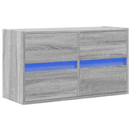 Berkfield Tv Wall Cabinet With Led Lights Grey Sonoma 80X31X45 Cm - thumbnail 3
