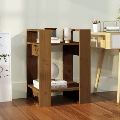 Berkfield Book Cabinet/room Divider Honey Brown 41X35X57 Cm Solid Wood Pine - image 1