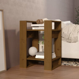 Berkfield Book Cabinet/room Divider Honey Brown 41X35X57 Cm Solid Wood Pine - thumbnail 6