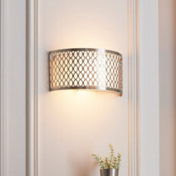Luminosa Lighting Luminosa Cordero Flush Wall Lamp Satin Nickel Plate, White Fabric & Frosted Glass 2X E14 - thumbnail 5