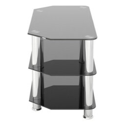 "Avf Classic 80Cm Glass Corner Tv Stand For Tvs Up To 43"" - Black & Chrome" - thumbnail 3
