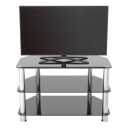 "Avf Classic 80Cm Glass Corner Tv Stand For Tvs Up To 43"" - Black & Chrome" - thumbnail 5