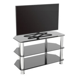 "Avf Classic 80Cm Glass Corner Tv Stand For Tvs Up To 43"" - Black & Chrome" - thumbnail 4