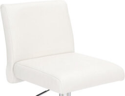Lamboro Snella Real Leather White Bar Stool, Adjustable Height, Chrome Base - thumbnail 7