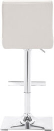 Lamboro Snella Real Leather White Bar Stool, Adjustable Height, Chrome Base - thumbnail 5