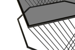 Orsina Stylish Grey Glass Top Black Coffee Table With Openwire Frame, Coffee Table For Living Room And Hallway - thumbnail 5