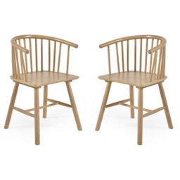 Oakham Redwood Premium Oak Dining Chairs - Set Of 2 - thumbnail 1