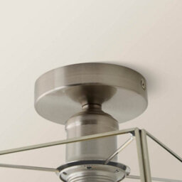 Valuelights Susie Glass Lantern Lamp Shade Flush Brushed Chrome Ceiling Light With Filament Bulb - thumbnail 5