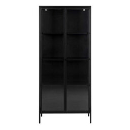 Wyld Haus Graz Matt Black Metal Tall Display Cabinet 2 Doors, 4 Shelves, 800 X 400 X 1800 mm - thumbnail 4