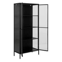 Wyld Haus Graz Matt Black Metal Tall Display Cabinet 2 Doors, 4 Shelves, 800 X 400 X 1800 mm - thumbnail 5