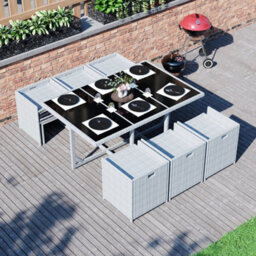 Lassic Garden Vida Cuba Grey 10 Seater Rattan Garden Outdoor Bistro Set With Cover - thumbnail 5