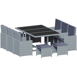 Lassic Garden Vida Cuba Grey 10 Seater Rattan Garden Outdoor Bistro Set With Cover - thumbnail 9
