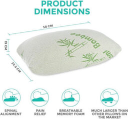 Mantraraj Premium Bedding Bamboo Memory Foam Head Neck Back Support Bed Pillow For Sleeping Orthopaedic (1 Pillow) - thumbnail 3