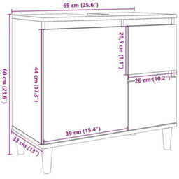 Vidaxl Bathroom Cabinet Black 65X33X60 Cm Engineered Wood - thumbnail 3