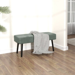 Homcom End Of Bed Bench W/ Thick Padding And Steel Legs For Entryway, Green - thumbnail 7