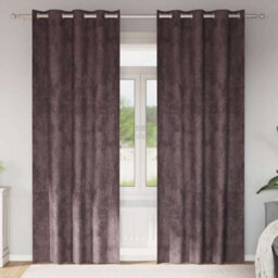 Walplus Curtain With Curtains 2 Pcs Brown 225 X 140 Cm Velvet