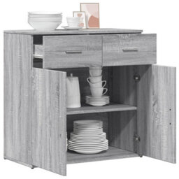 Berkfield Sideboard Grey Sonoma 79X38X80 Cm Engineered Wood - thumbnail 4