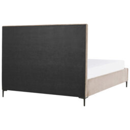 Beliani Ottoman Bed Velvet Sezanne 180 X 200 Cm (Eu Super King) Taupe - thumbnail 8