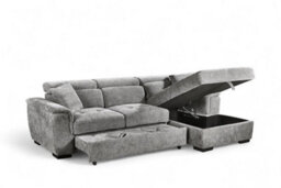 Grey Chenille Fabric Corner Sofa Bed With Storage 2C1 Sofabed - thumbnail 4