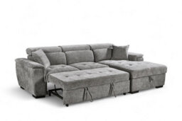 Grey Chenille Fabric Corner Sofa Bed With Storage 2C1 Sofabed - thumbnail 5