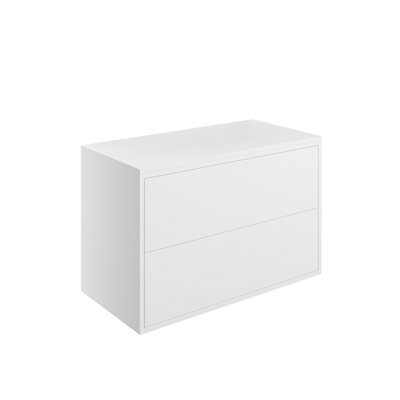 Grasmere Matt White Wall-Mounted 2 Drawer Bathroom Cabinet (H) 588mm (W) 905mm (D) 45.3Cm - image 1