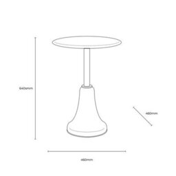 Xample Gallery Bilbao Green Side Table White Marble Top Glass Base Metal Stem Retro Modern Living Room Accent Table - thumbnail 2