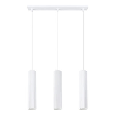 Sollux Lighting Karbon Aluminum White 3 Lights Minimalist Pendant Ceiling Light