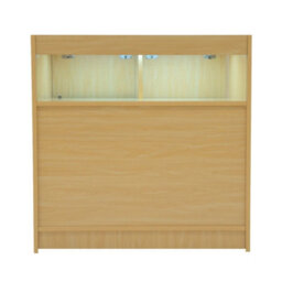 MonsterShop Maple Shop Counter Led Light B 900mm Lockable Sliding Doors 2 Keys Retail Storage Unit Display Showcase Cabinet Reception Desk - thumbnail 2