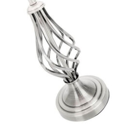 Happy Homewares Traditional Satin Nickel Table Lamp With Barley Twist Base And Linen Shade - thumbnail 3