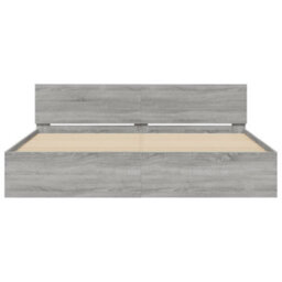 Berkfield Bed Frame Without Mattress Grey Sonoma 180X200 Cm Super King - thumbnail 5