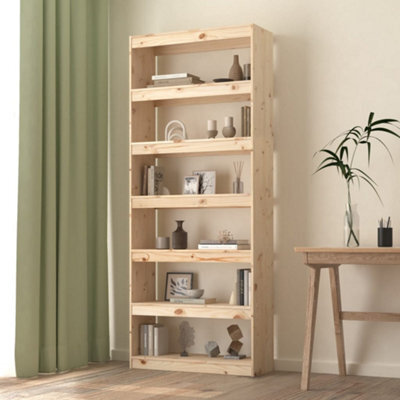 Vidaxl Book Cabinet/room Divider 80X30X199.5 Cm Solid Wood Pine Book Cabinets - image 1