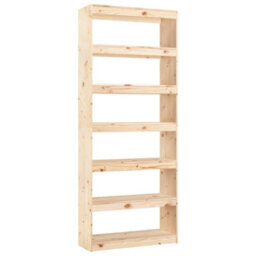 Vidaxl Book Cabinet/room Divider 80X30X199.5 Cm Solid Wood Pine Book Cabinets - thumbnail 2