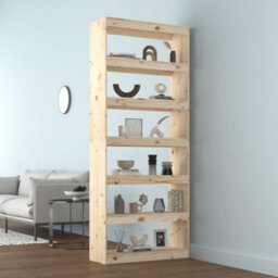 Vidaxl Book Cabinet/room Divider 80X30X199.5 Cm Solid Wood Pine Book Cabinets - thumbnail 3