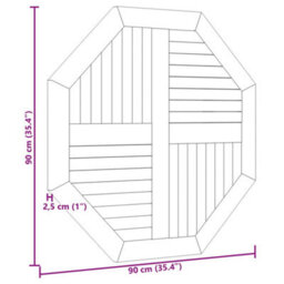Berkfield Table Top 90X90X2.5 Cm Octagonal Solid Wood Teak - thumbnail 7