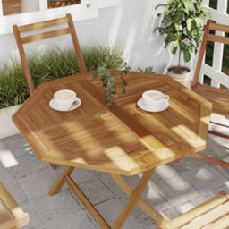 Berkfield Table Top 90X90X2.5 Cm Octagonal Solid Wood Teak - thumbnail 1